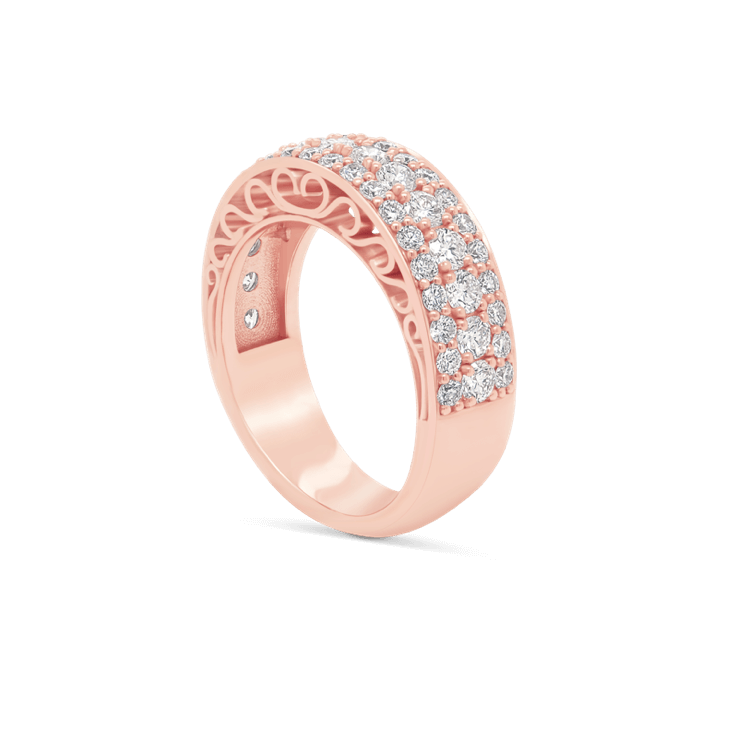 3 Row Pave Diamond Dancing Light Ring-Diamond Band
