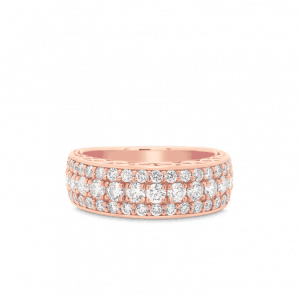 3 Row Pave Diamond Dancing Light Ring-Diamond Band