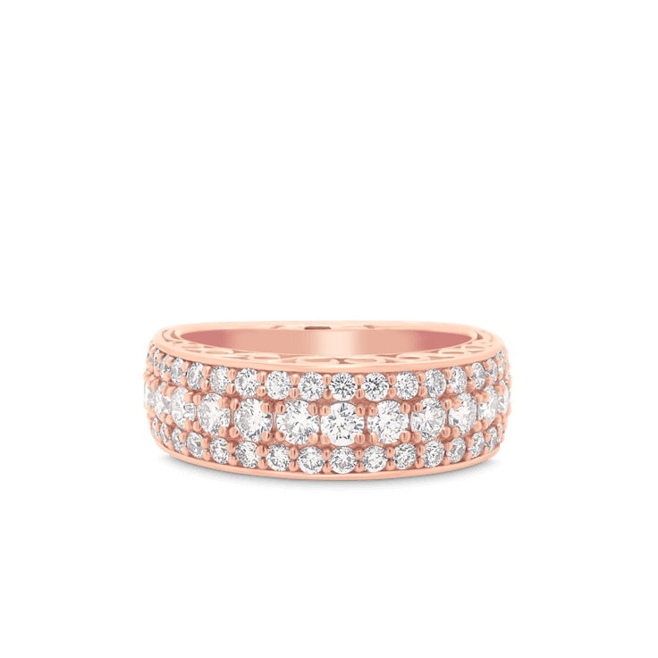 3 Row Pave Diamond Dancing Light Ring-Diamond Band