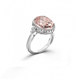 Morganite Halo Engagement Ring