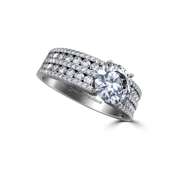Broad Band Dancing Light Engagement Ring- Dancing Light Engagement Ring