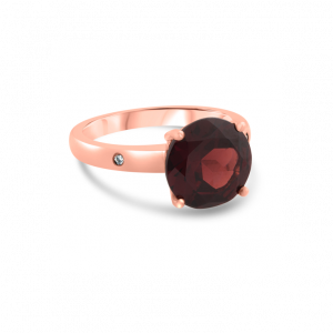 Red Garnet _ Diamond Holi Ring
