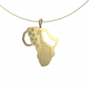 giraffe footprint map - Pendant