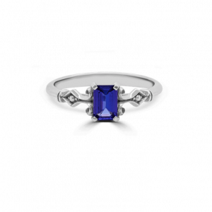 Emerald Tanzanite Antique Style Ring