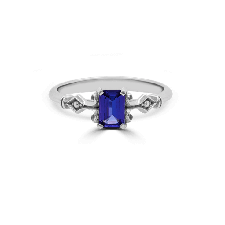 Emerald Tanzanite Antique Style Ring