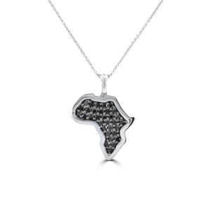 Small Diamond Map of Africa Pendant_African Jewellery