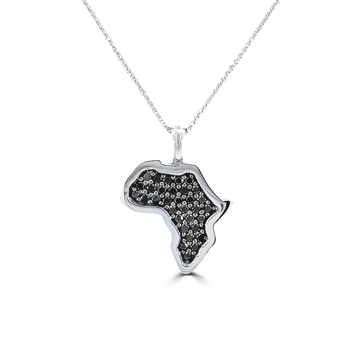 Small Diamond Map of Africa Pendant_African Jewellery