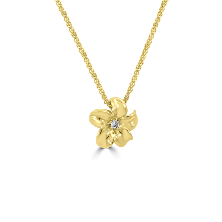 Diamond palesa flower pendant_Flower Jewellery