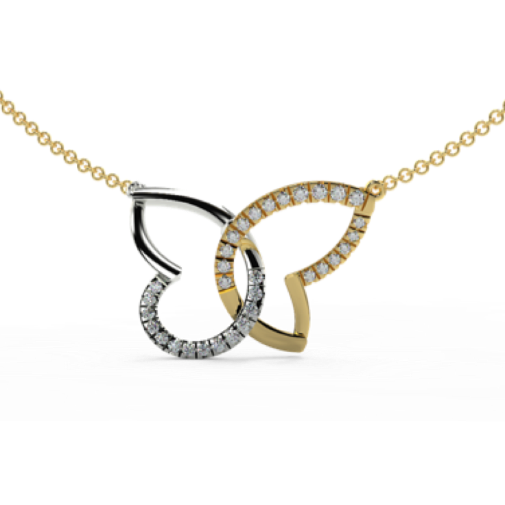 Diamond flutter necklace- Pendant