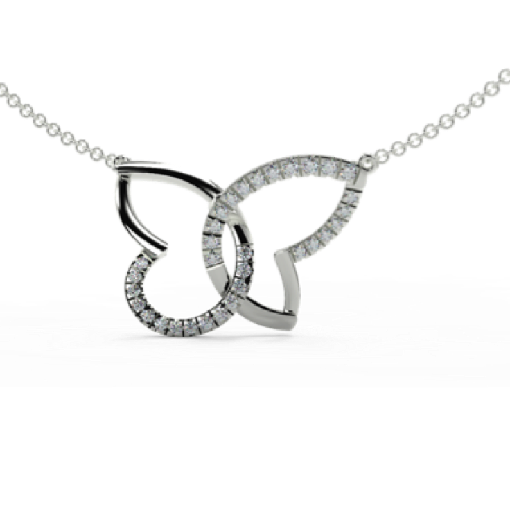Diamond flutter necklace- Pendant