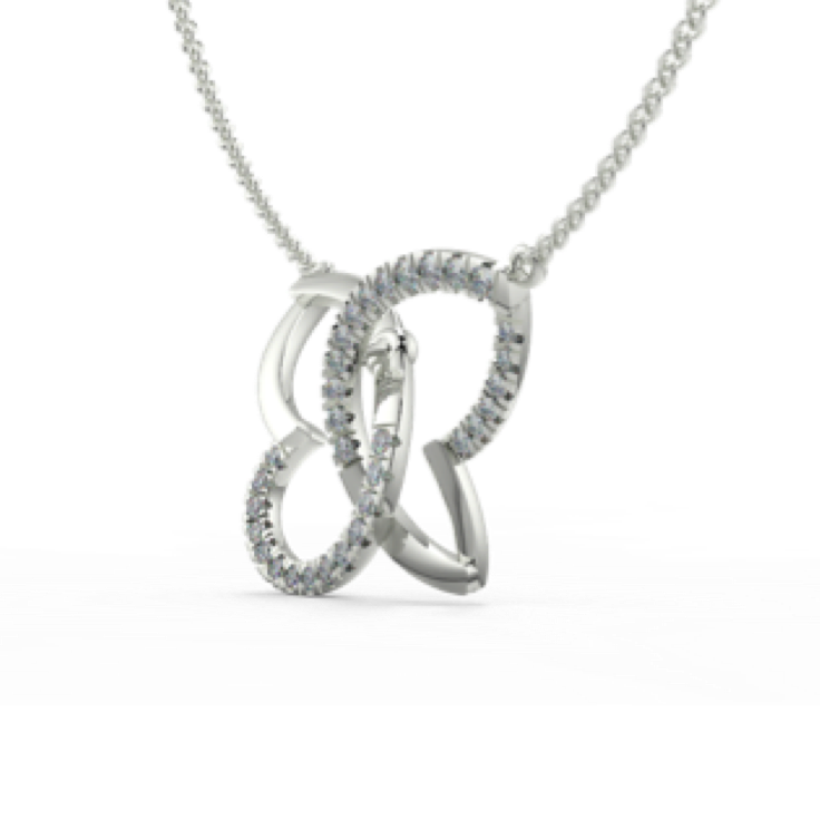 Diamond flutter necklace- Pendant