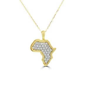 Small Diamond Map of Africa Pendant_African Jewellery