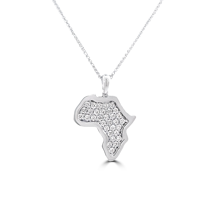 Small Diamond Map of Africa Pendant_African Jewellery