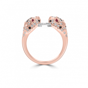 Diamond Double Headed Leopard Ring- Animal Jewellery