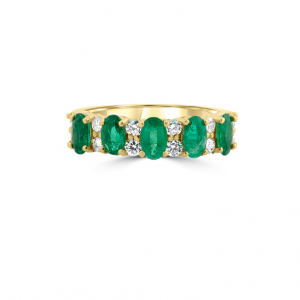 Oval Emerald & Diamond Eternity Ring