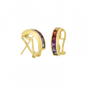 Rainbow small huggie earrings