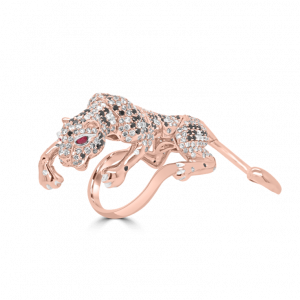 Sprinting Leopard Diamond Ring-Animal Jewellery
