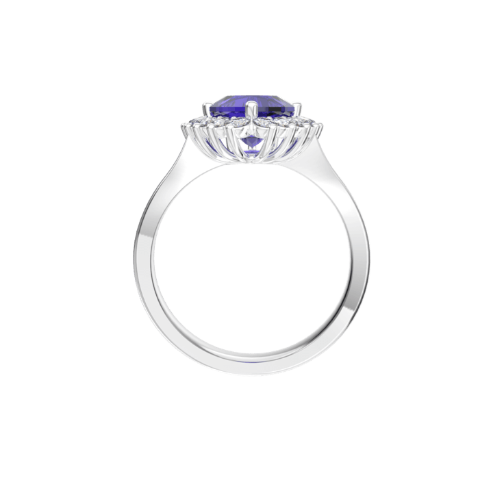 Trilliant Tanzanite & Diamond Ring