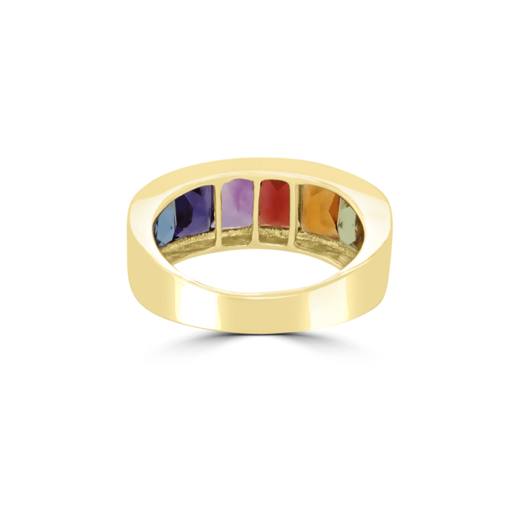 broad rainbow ring - Amethyst M