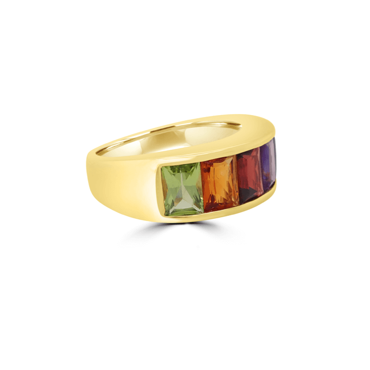 broad rainbow ring - Amethyst M