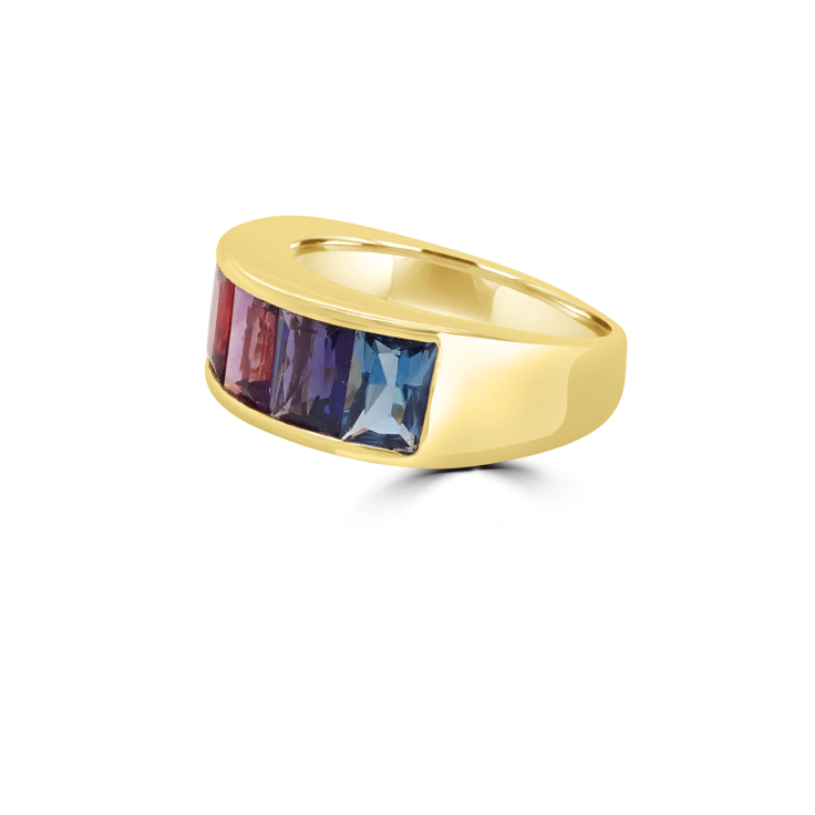 broad rainbow ring - Amethyst M