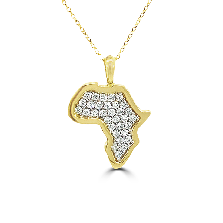 medium white diamond map pendant_African Jewellery