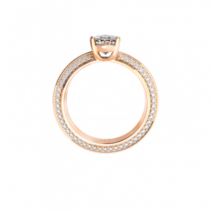 Oval and Pave Diamond Engagement Ring-Dancing Light Engagement Rings