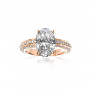Oval and Pave Diamond Engagement Ring-Dancing Light Engagement Rings