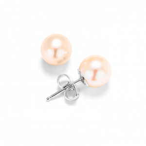 Peach pearl studs