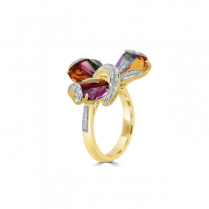 rainbow clover ring- Wedding ring