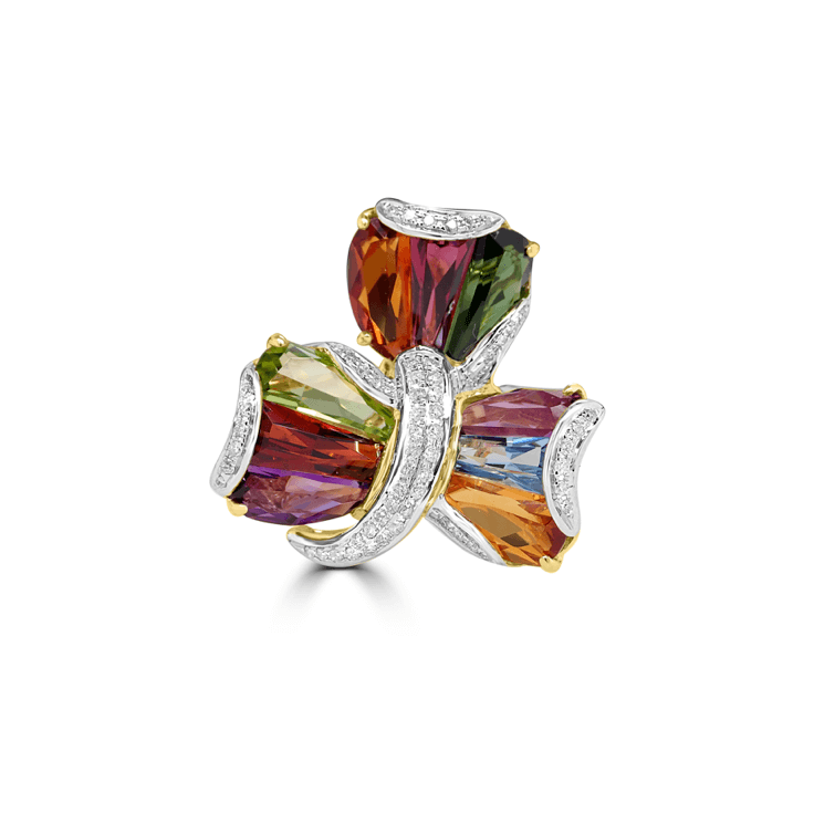 rainbow clover ring