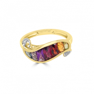 rainbow fancy shape ring