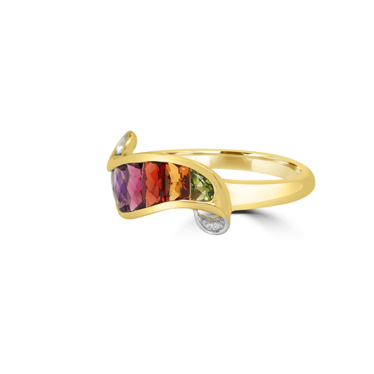rainbow fancy shape ring