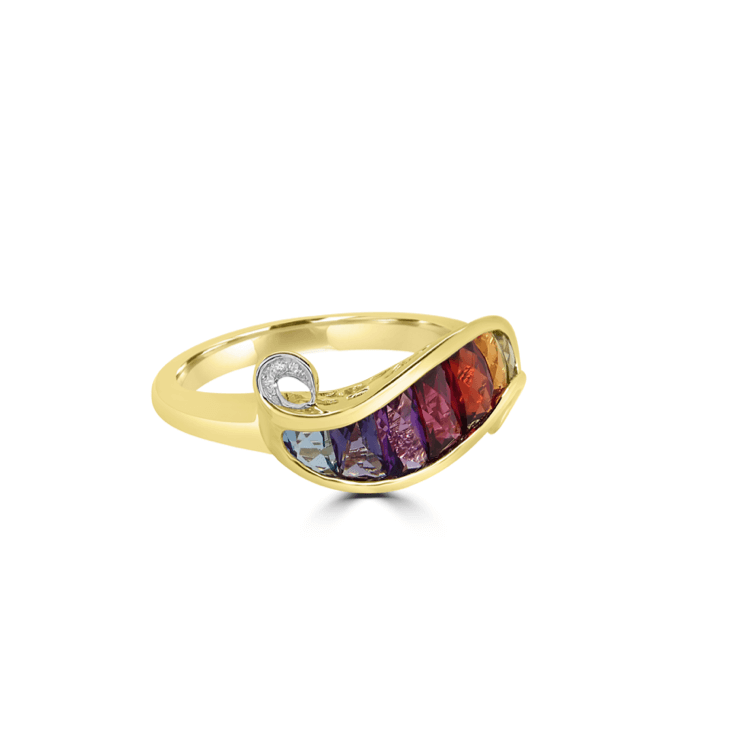 rainbow fancy shape ring