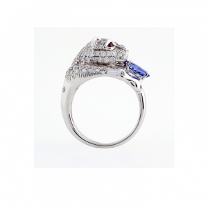 tanzanite and diamond leopard ring