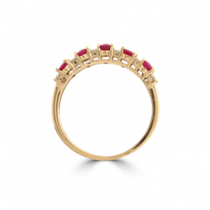 Oval Ruby & Diamond Eternity Ring-Gemstone.