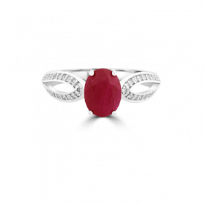 Oval Ruby & Diamond Swivel Ring-gemstone collection