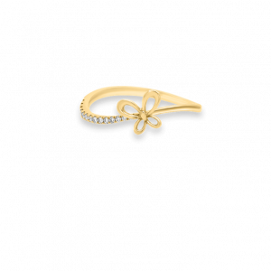 Diamond Curved Butterfly Ring