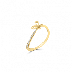 Diamond Curved Butterfly Ring