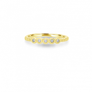 Five Diamond Circle Stack Ring
