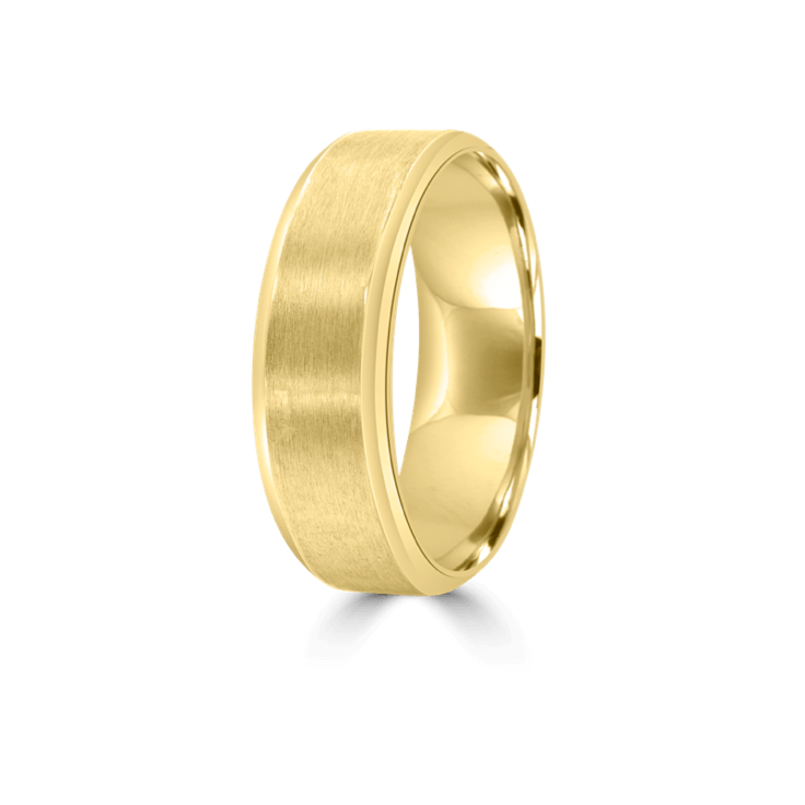 Gents White Gold Bevelled Edge Wedding Band
