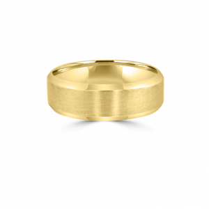 Gents White Gold Bevelled Edge Wedding Band
