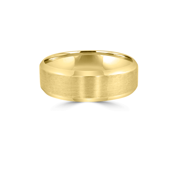 Gents White Gold Bevelled Edge Wedding Band