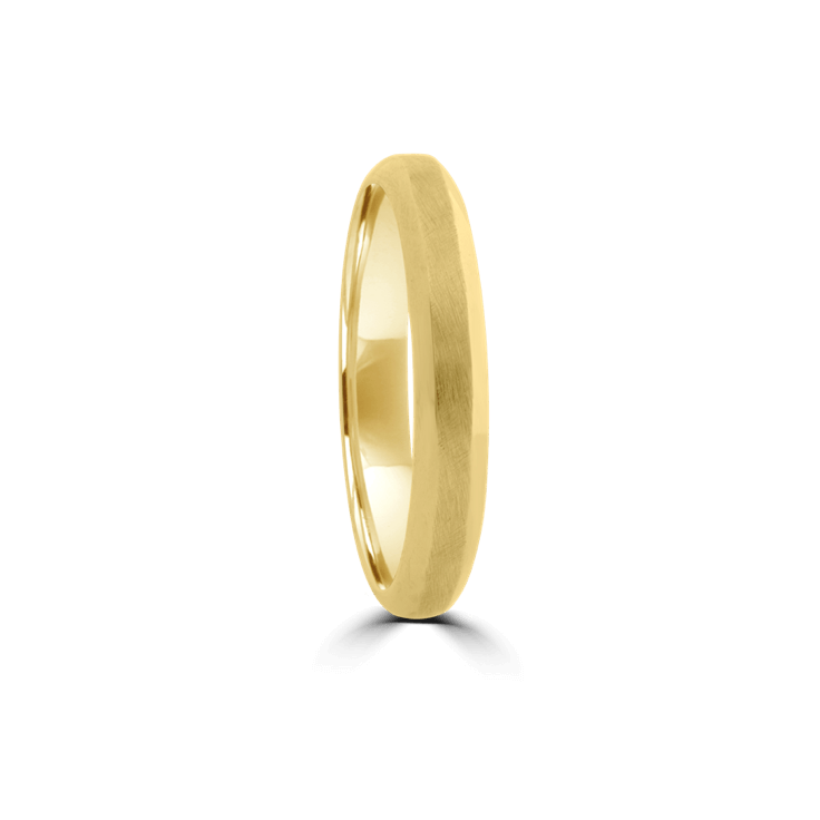 Ladies Gold Bevelled Edge Wedding Band