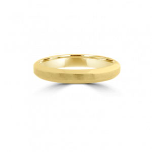 Ladies Gold Bevelled Edge Wedding Band