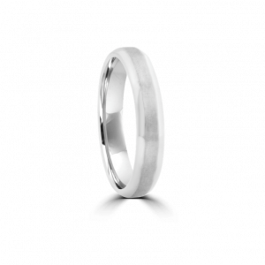 Ladies White Gold Bevelled Edge Wedding Band
