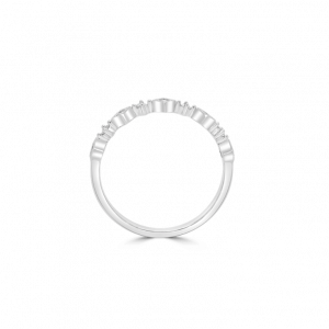Round Diamond Square Stack Ring