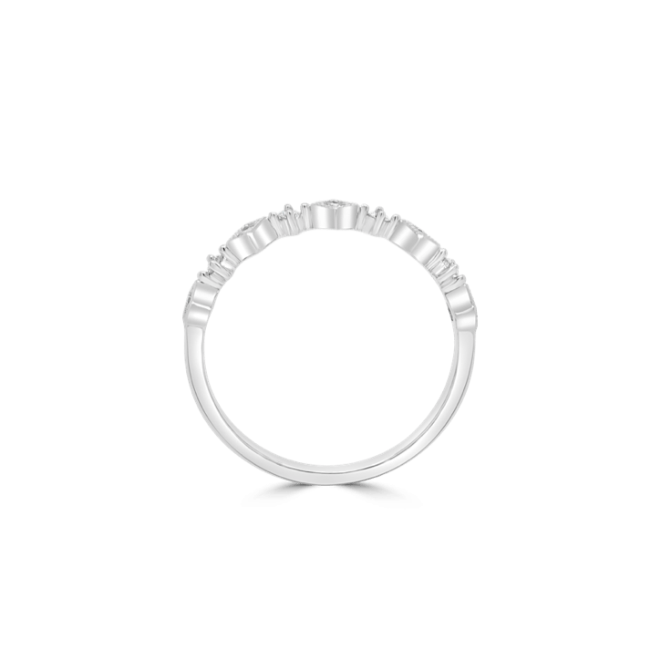 Round Diamond Square Stack Ring