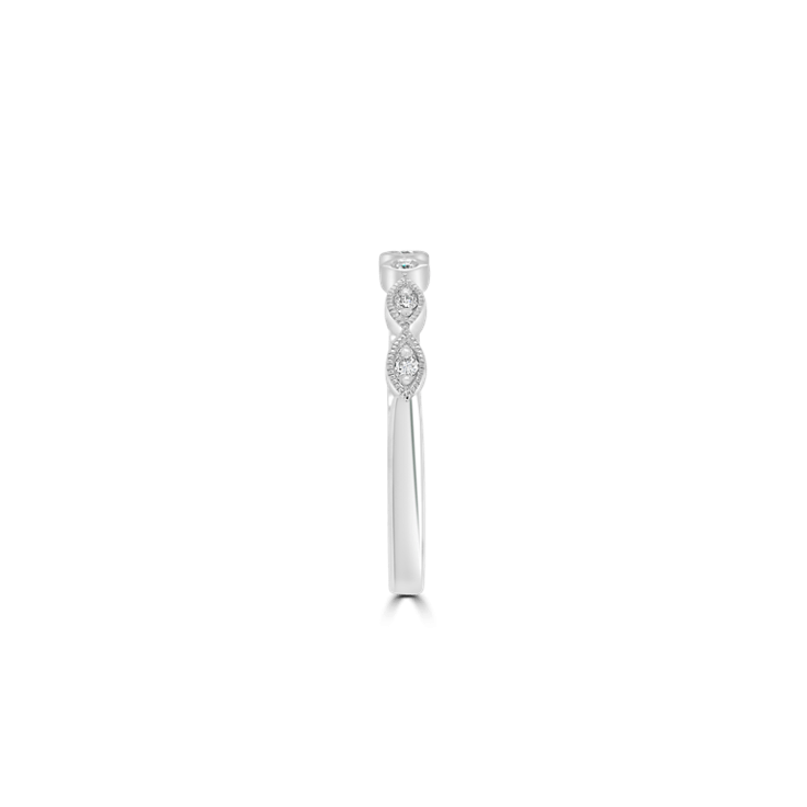 Round Diamond Marquise & Square Eternity Stack Ring