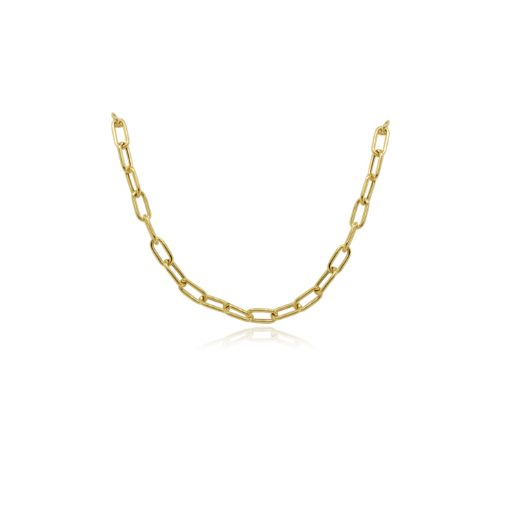 dainty paperclip chain yellow gold